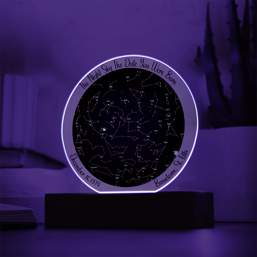 Birthday Star Map Night Light