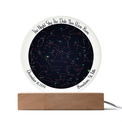 Birthday Star Map Night Light