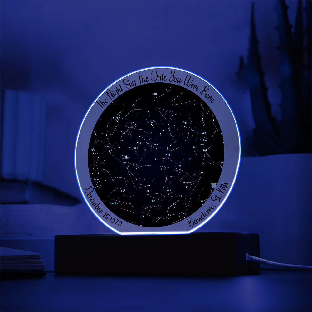 Birthday Star Map Night Light
