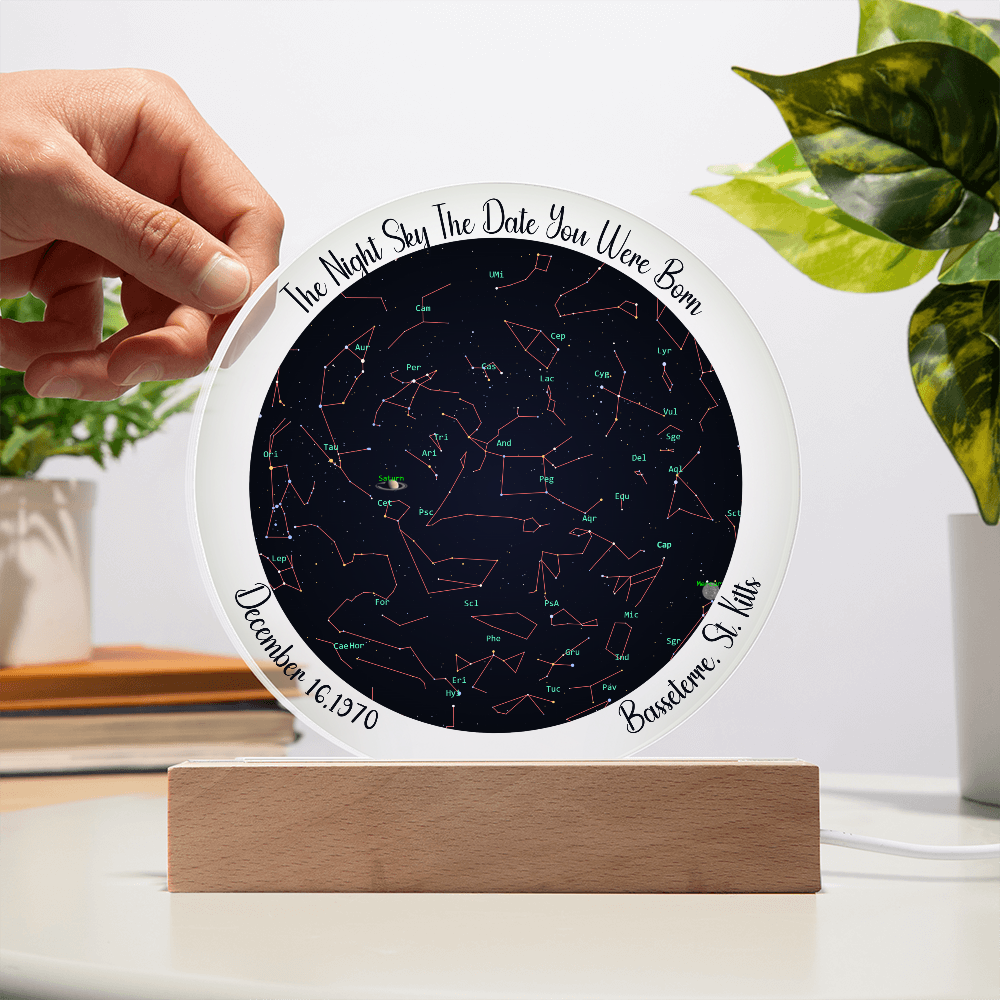Birthday Star Map Night Light