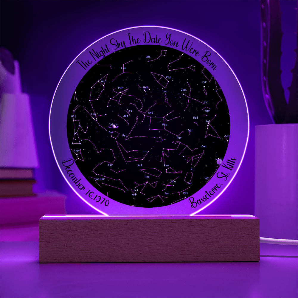 Birthday Star Map Night Light