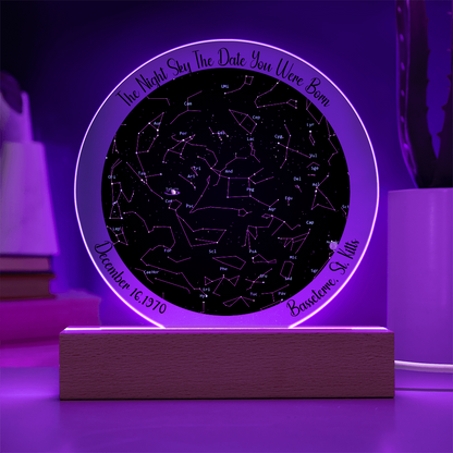 Birthday Star Map Night Light