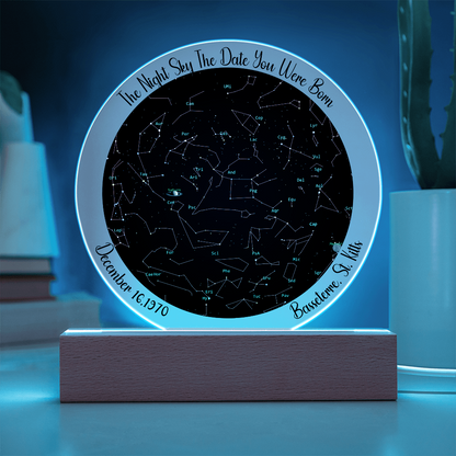 Birthday Star Map Night Light