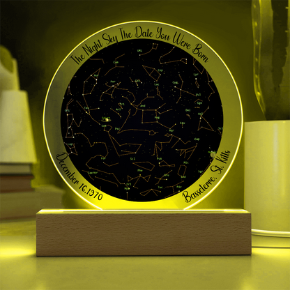 Birthday Star Map Night Light