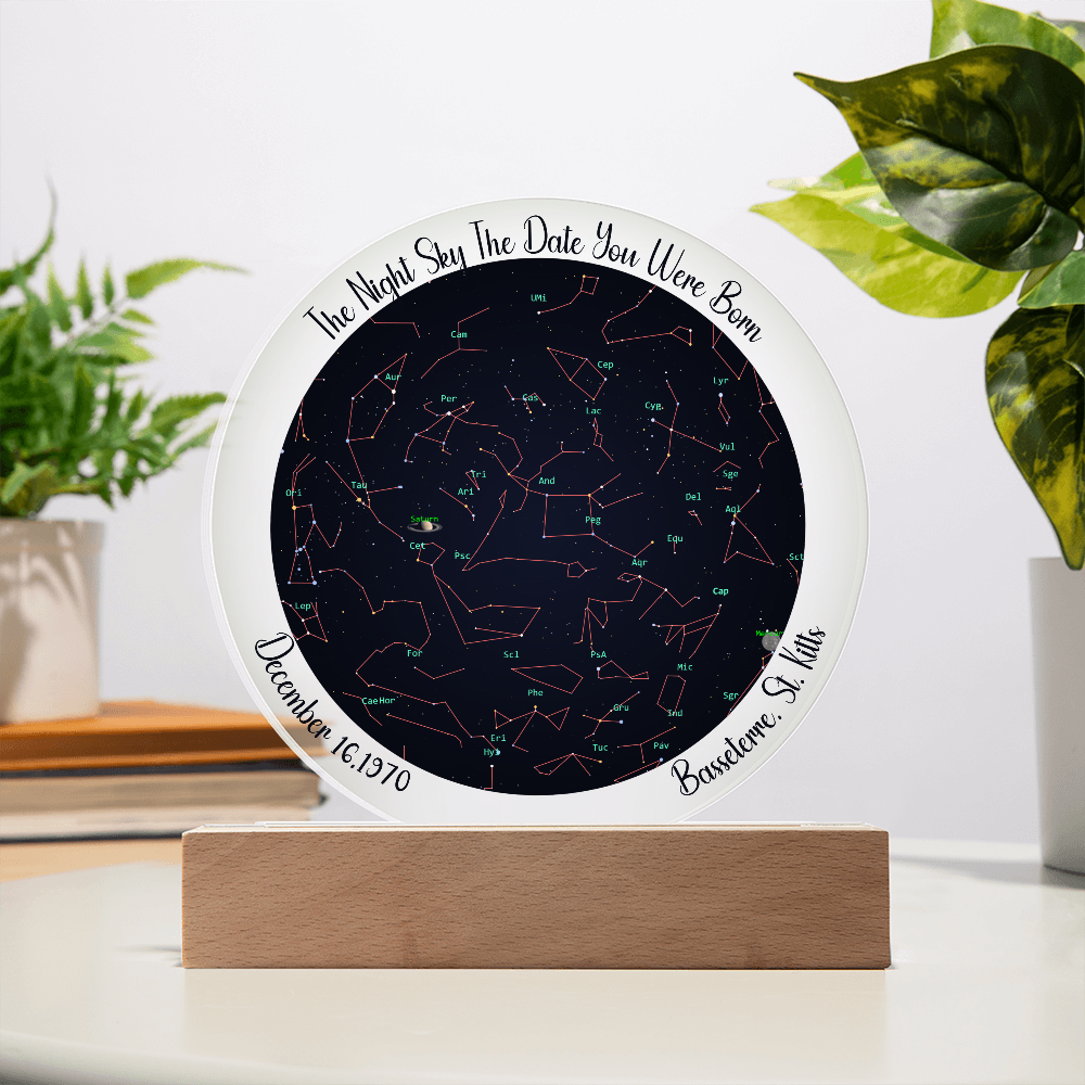 Birthday Star Map Night Light