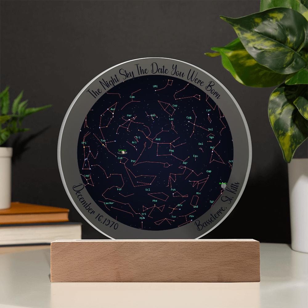 Birthday Star Map Night Light