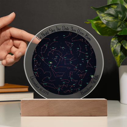 Birthday Star Map Night Light