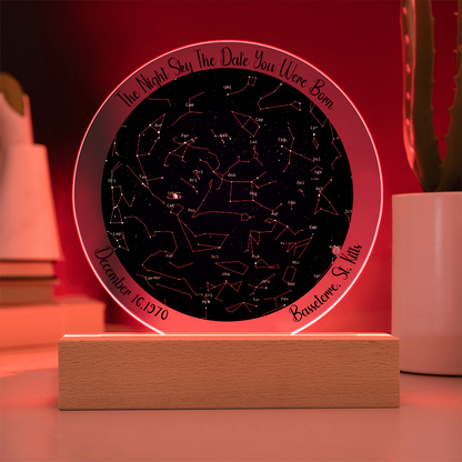 Birthday Star Map Night Light