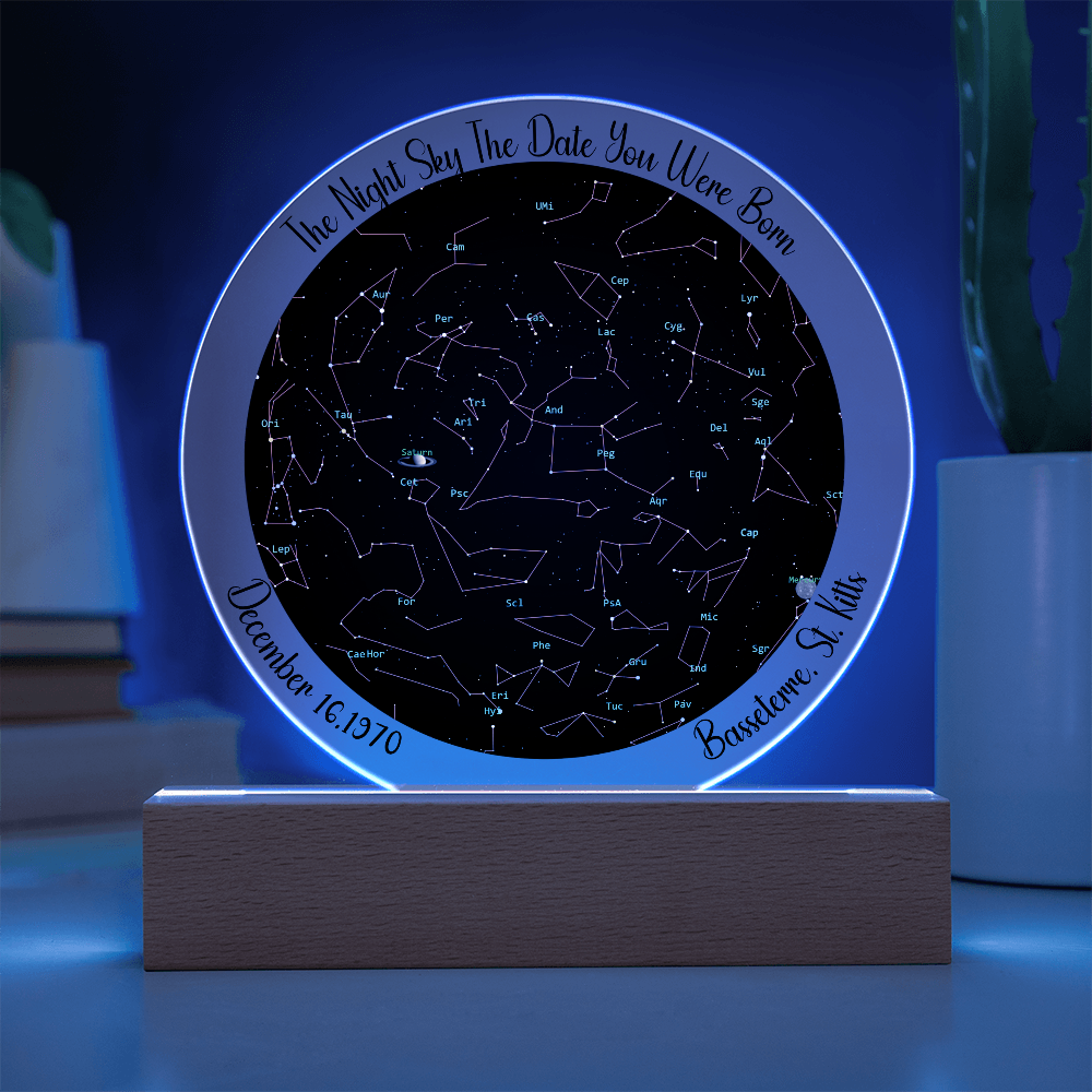 Birthday Star Map Night Light