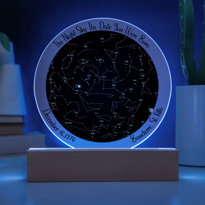 Birthday Star Map Night Light
