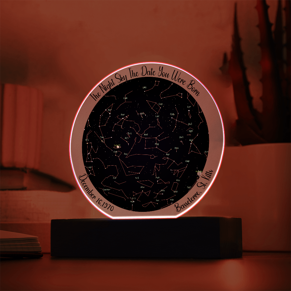 Birthday Star Map Night Light