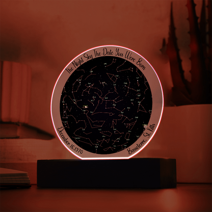 Birthday Star Map Night Light
