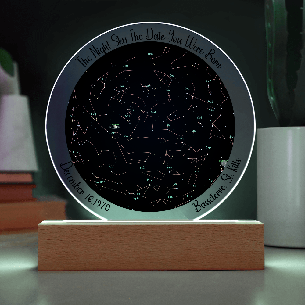 Birthday Star Map Night Light