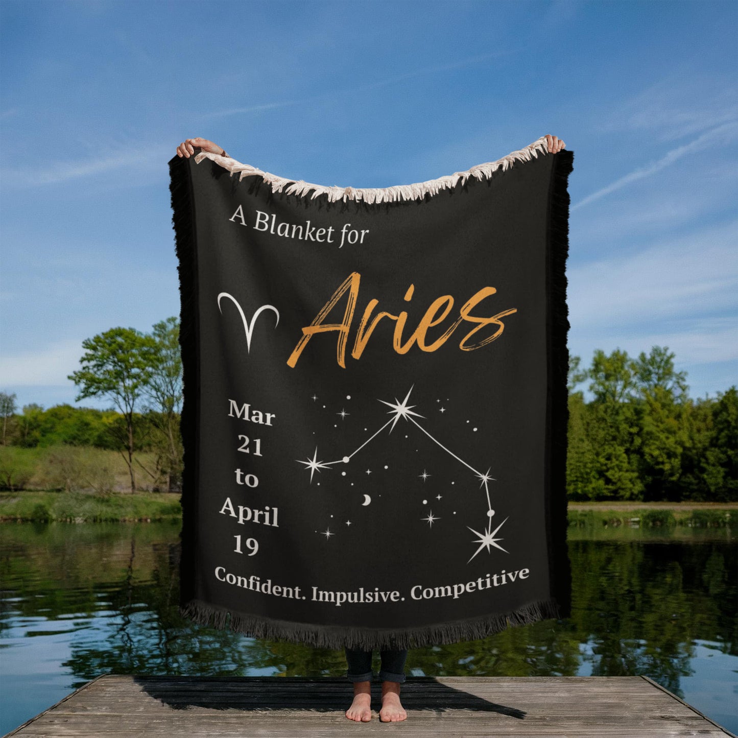 Aries Zodiac Constellation Blanket