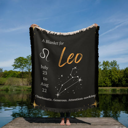 Leo Zodiac Throw Blanket; 🔥 Wrap Yourself in Leo Royalty