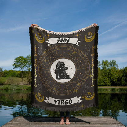 Virgo Zodiac Personalized Woven Blanket