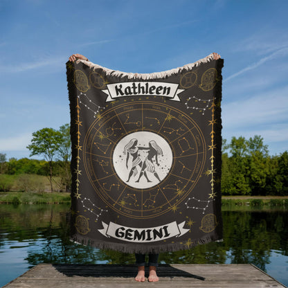 Gemini Zodiac Constellation Blanket. Personalized throw Blanket for the imaginative Gemini.