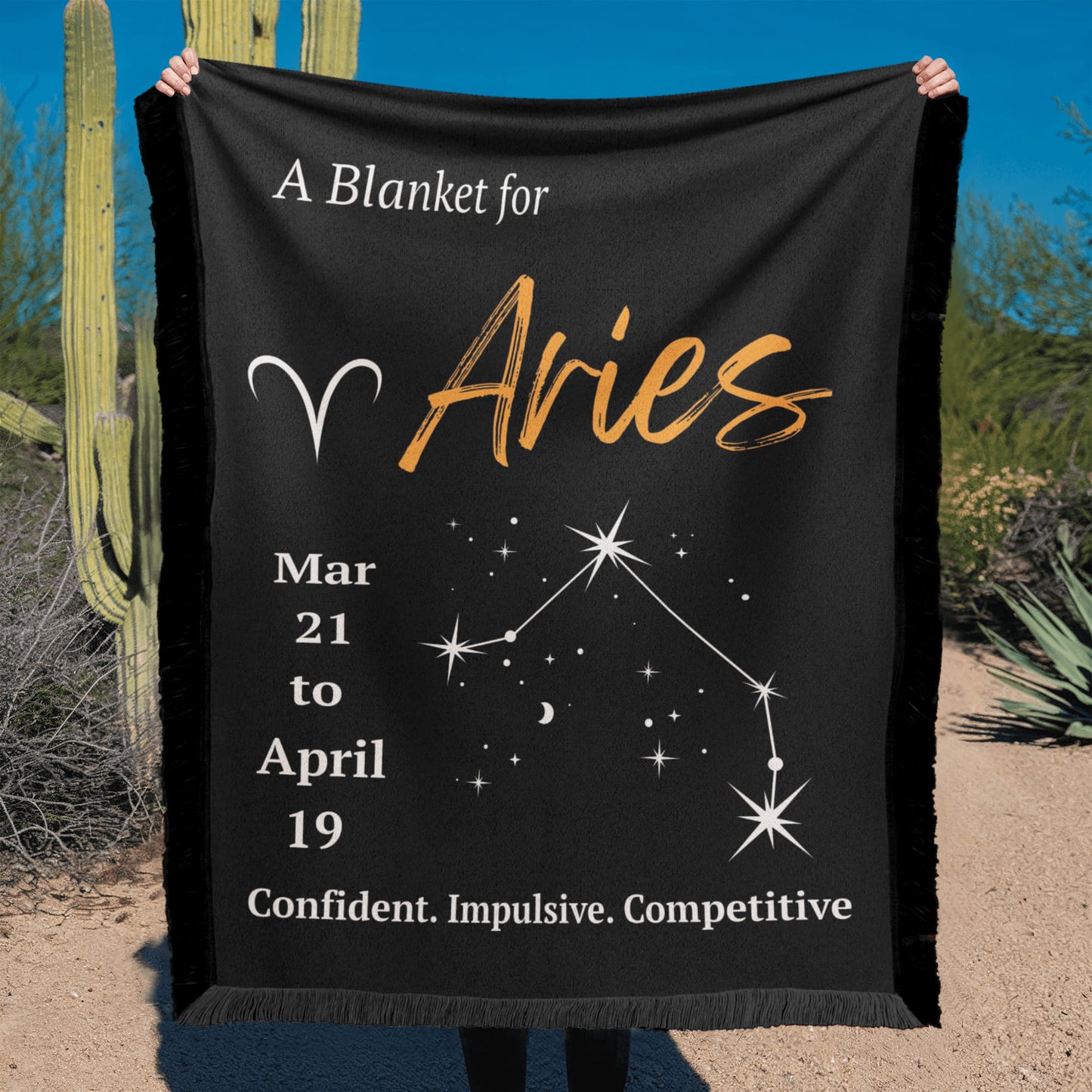 Aries Zodiac Constellation Blanket