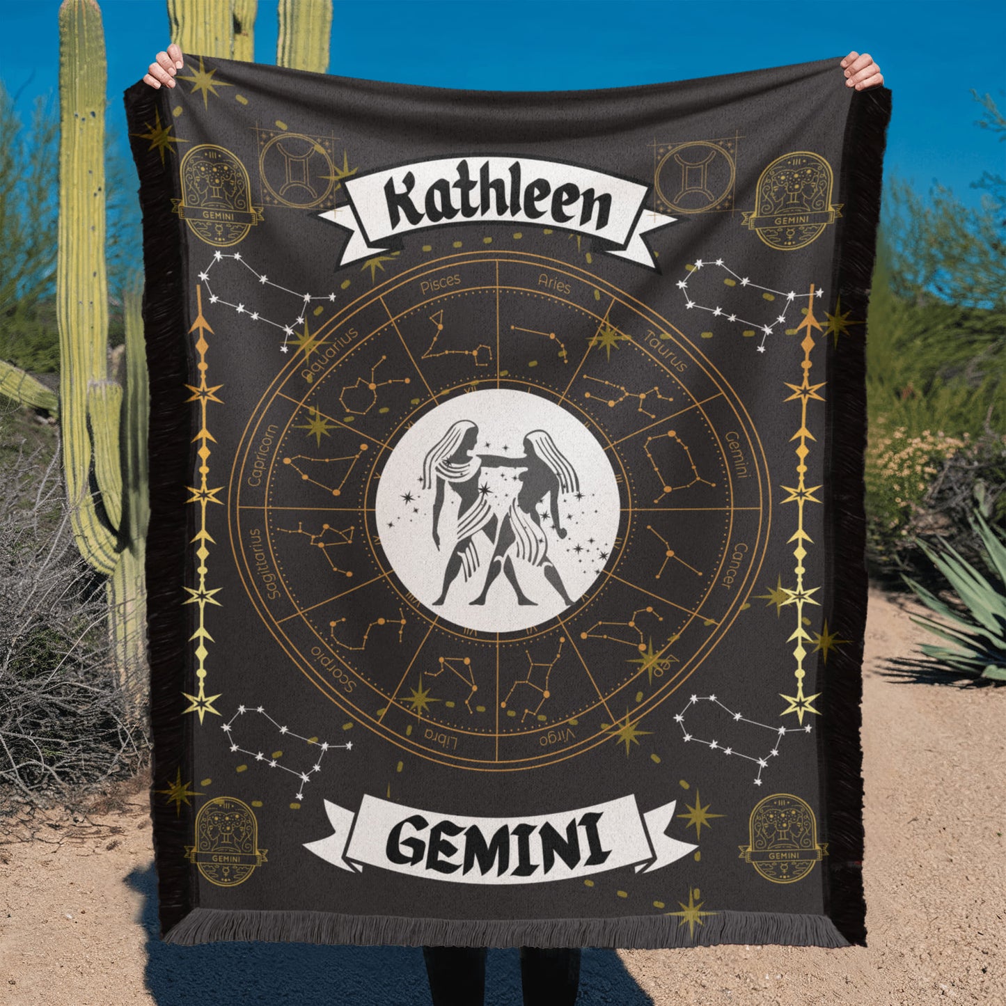 Gemini Zodiac Constellation Blanket