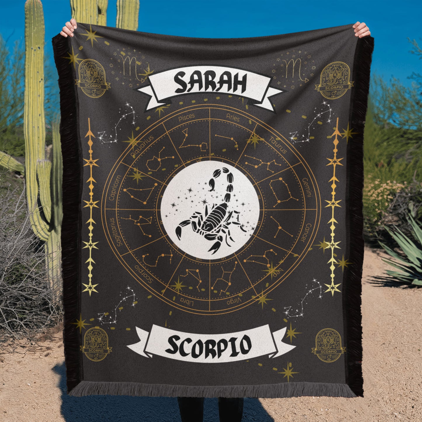 Scorpio Zodiac Personalized Woven Blanket