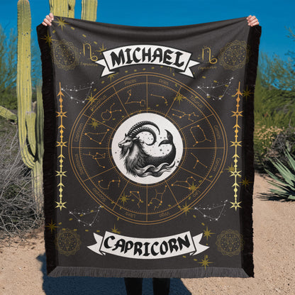 Capricorn Zodiac Personalized Blanket