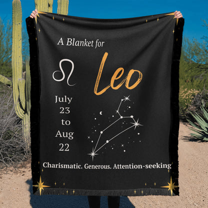 Leo Zodiac Throw Blanket; 🔥 Wrap Yourself in Leo Royalty