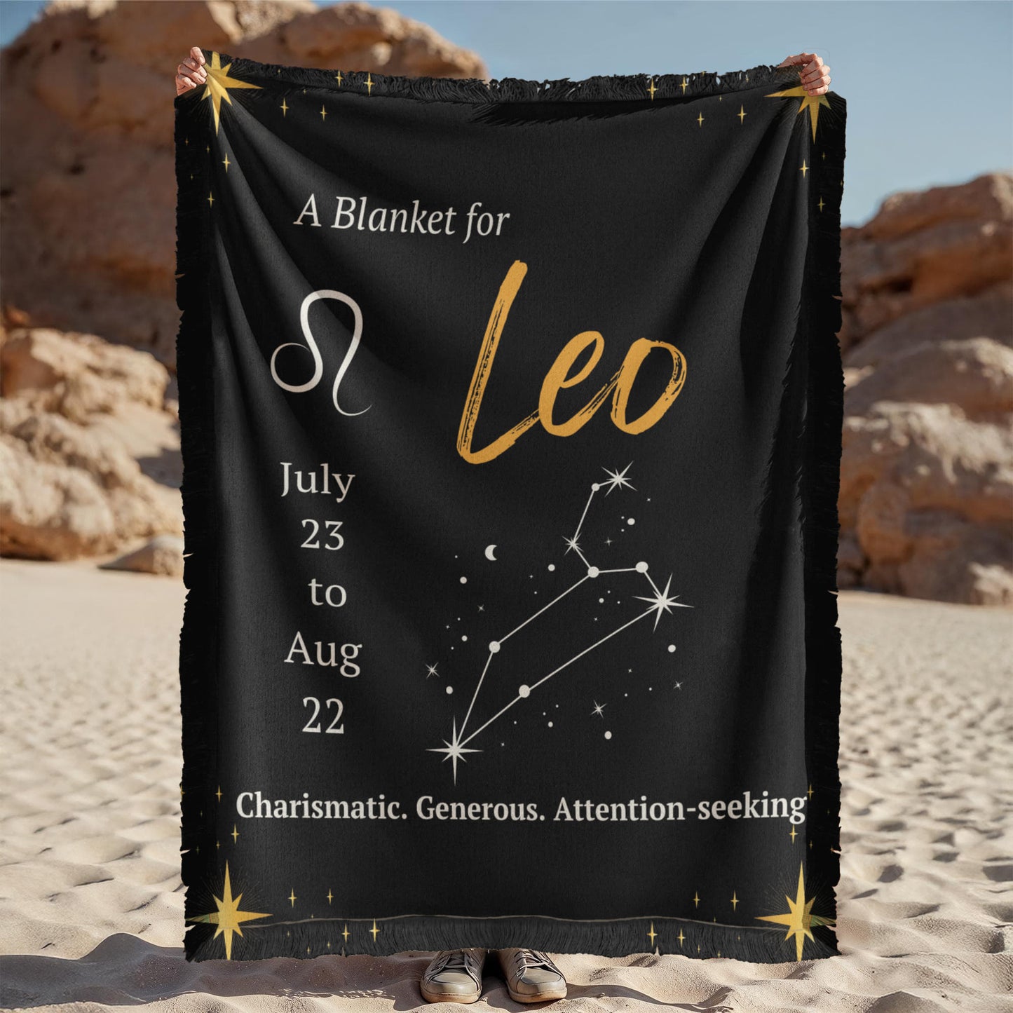 Leo Zodiac Throw Blanket; 🔥 Wrap Yourself in Leo Royalty