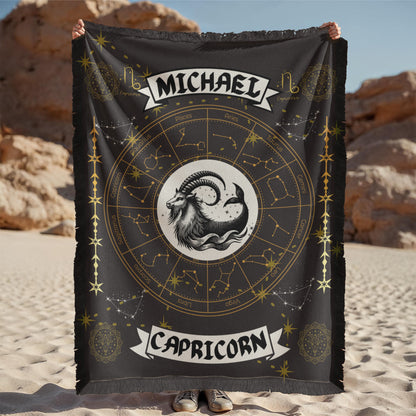 Capricorn Zodiac Personalized Blanket