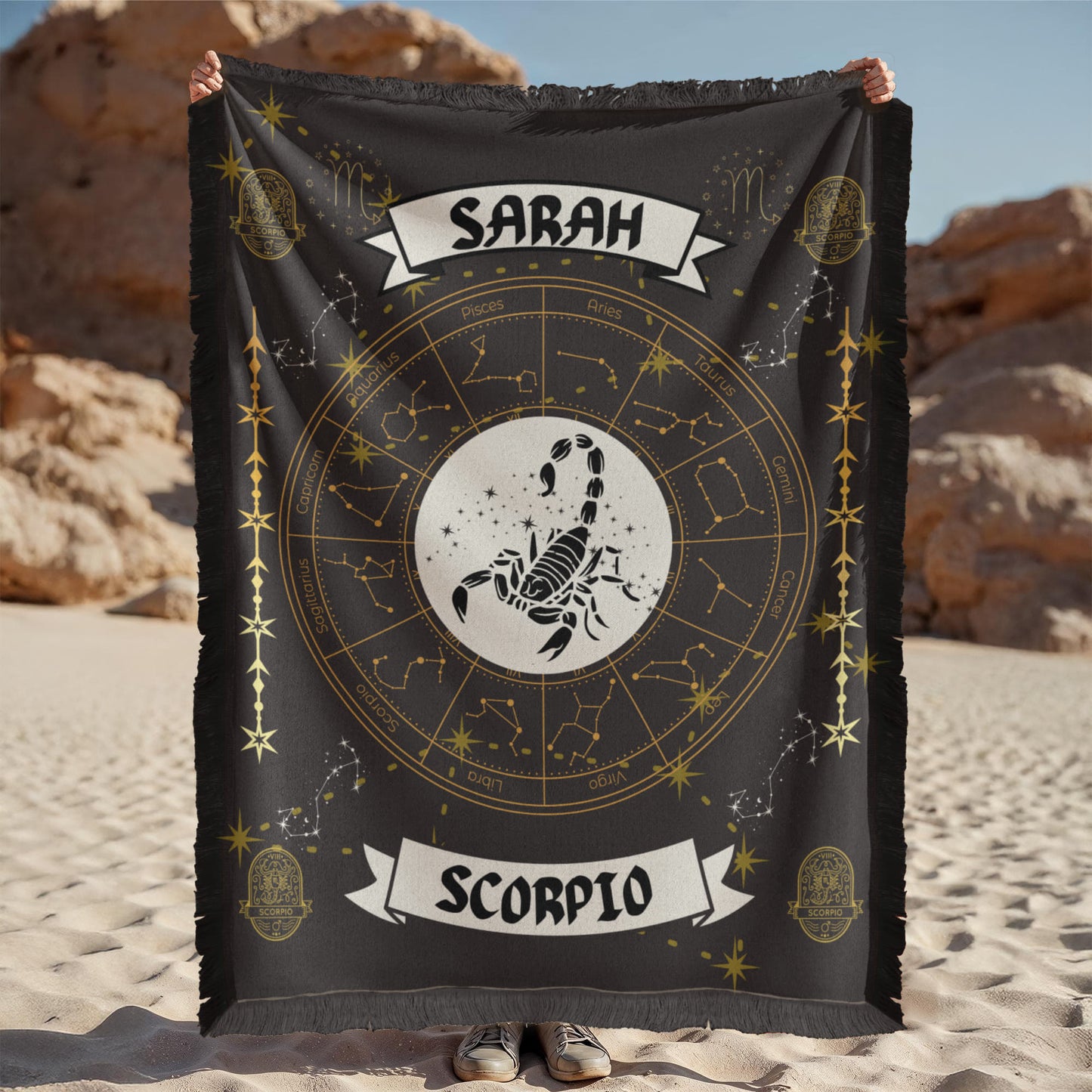 Scorpio Zodiac Personalized Woven Blanket