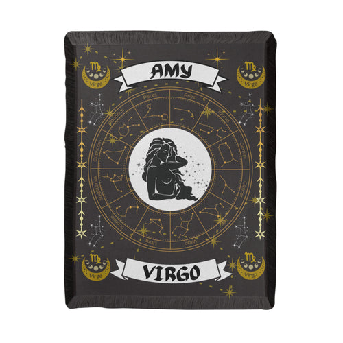 Virgo Zodiac Personalized Woven Blanket