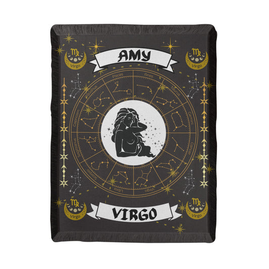 Virgo Zodiac Personalized Woven Blanket