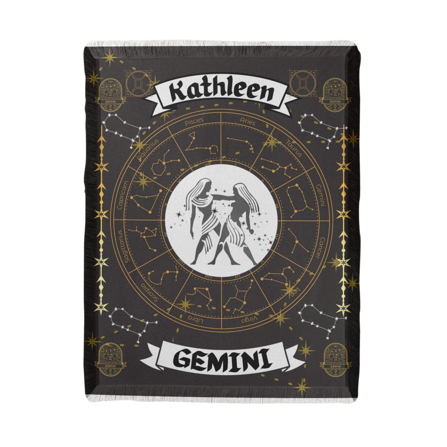 Gemini Zodiac Constellation Blanket. Personalized throw Blanket for the imaginative Gemini.