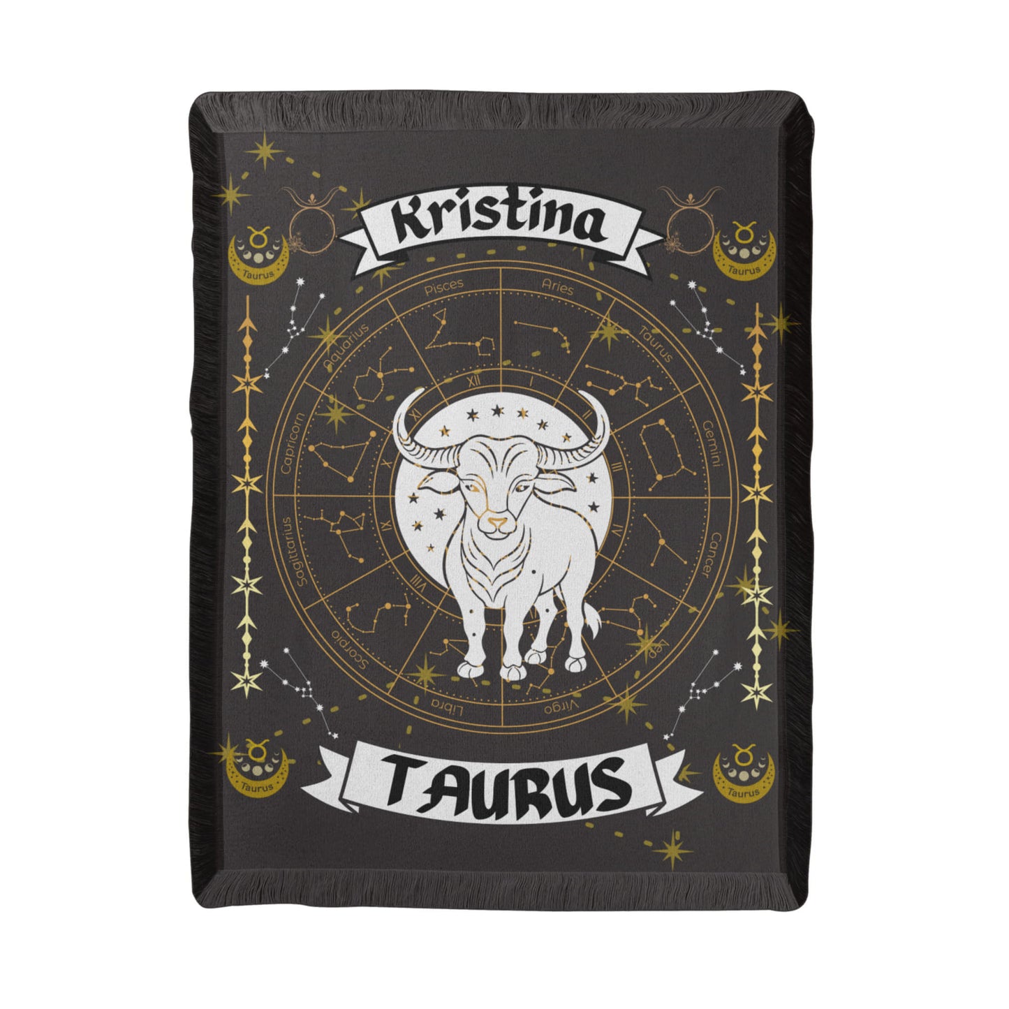 Taurus Zodiac Constellation Woven Blanket