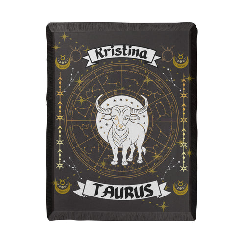 Taurus Zodiac Constellation Woven Blanket