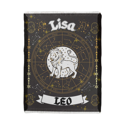 Leo Zodiac Personalized Woven Blanket