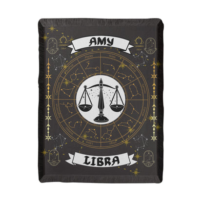 Libra Zodiac Constellation Woven Blanket