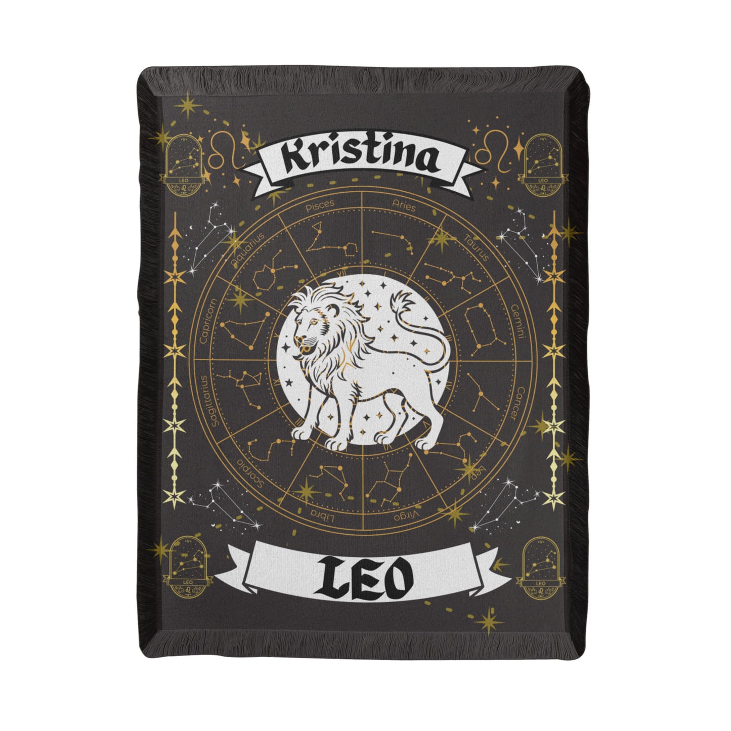 Leo Zodiac Personalized Woven Blanket