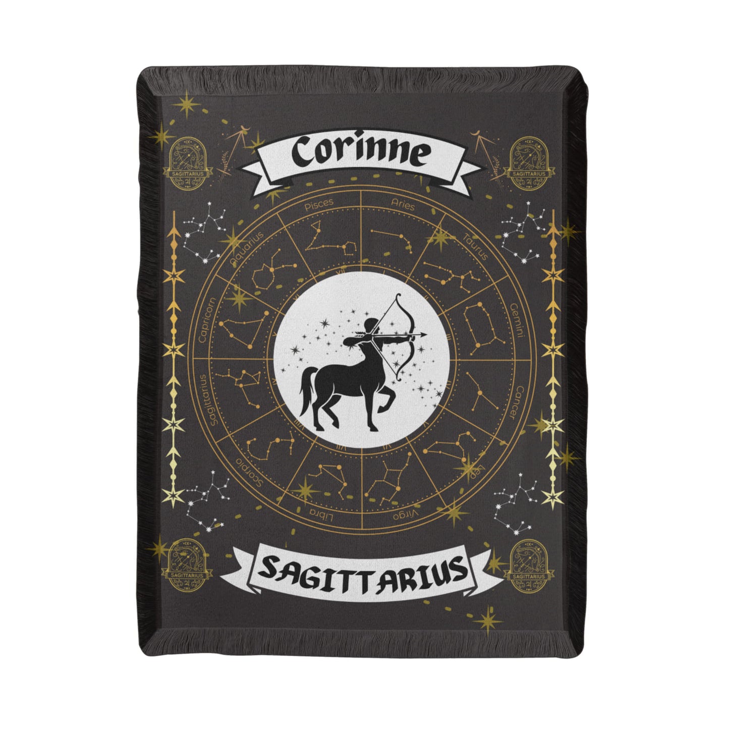 Sagittarius Zodiac Personalized Woven Blanket