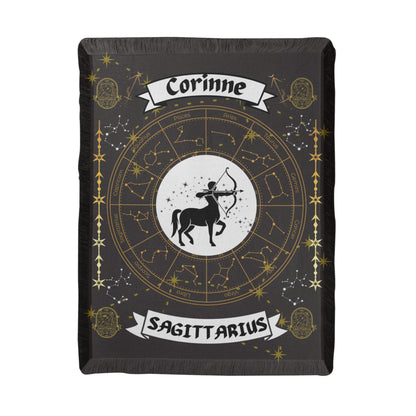 Sagittarius Zodiac Personalized Woven Blanket
