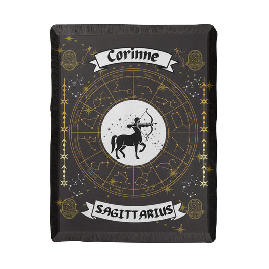 Sagittarius Zodiac Personalized Woven Blanket