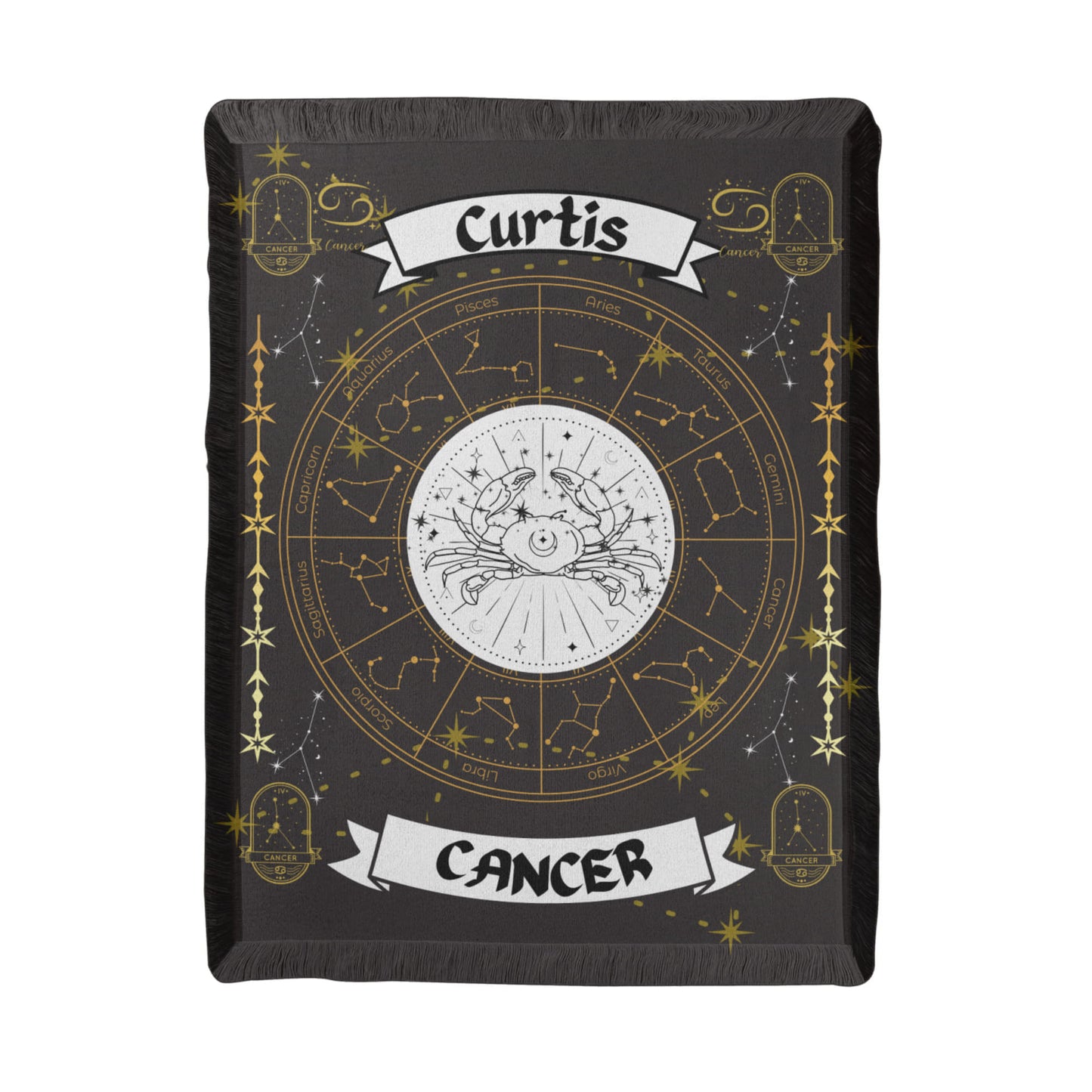 Cancer Zodiac Constellation Woven Blanket