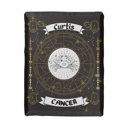 Cancer Zodiac Constellation Woven Blanket