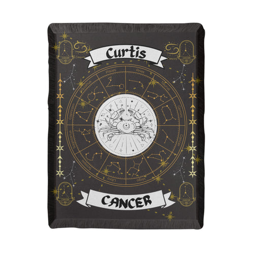 Cancer Zodiac Constellation Woven Blanket