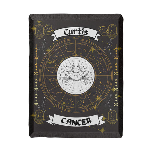 Cancer Zodiac Constellation Woven Blanket