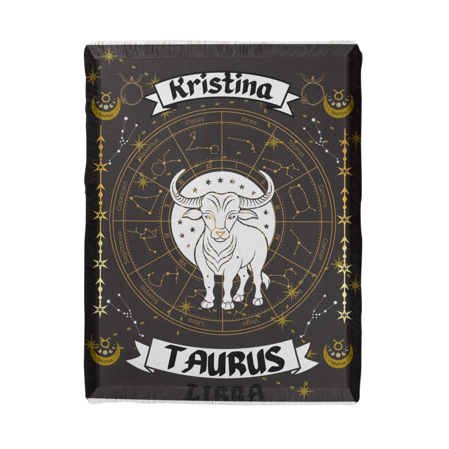 Taurus Zodiac Constellation Woven Blanket