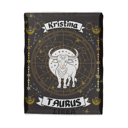 Taurus Zodiac Constellation Woven Blanket