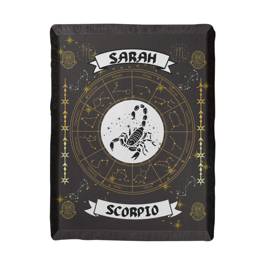 Scorpio Zodiac Personalized Woven Blanket