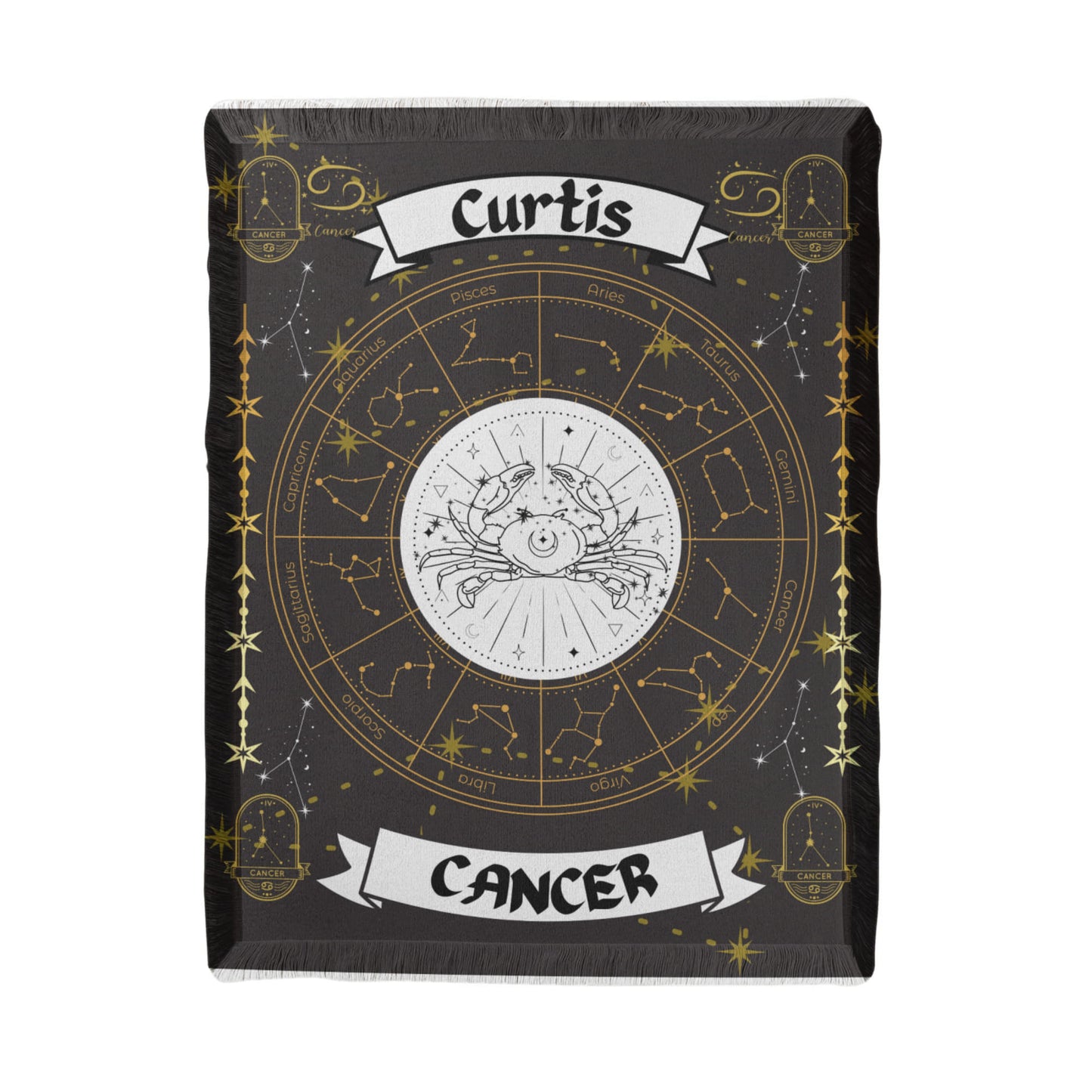 Cancer Zodiac Constellation Woven Blanket