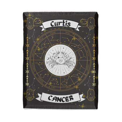 Cancer Zodiac Constellation Woven Blanket