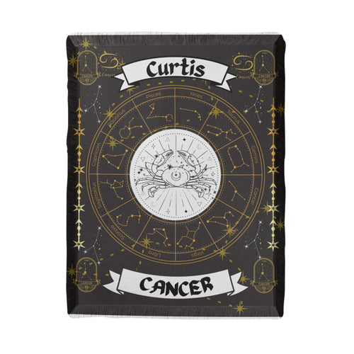 Cancer Zodiac Constellation Woven Blanket